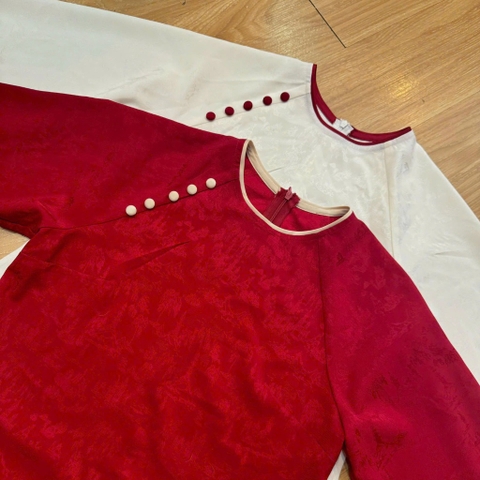 ÁO DÀI TÂM Ý GẤM PHỐI VIỀN ZAREEN ADI05