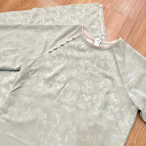 ÁO DÀI TÂM Ý GẤM PHỐI VIỀN ZAREEN ADI05