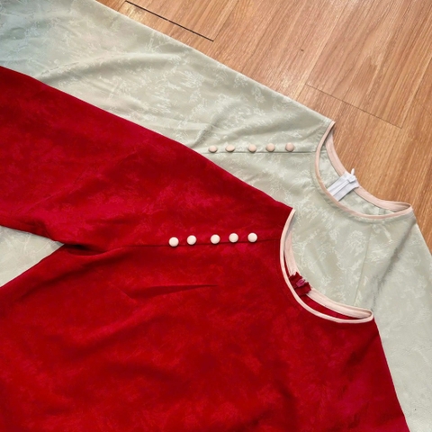 ÁO DÀI TÂM Ý GẤM PHỐI VIỀN ZAREEN ADI05