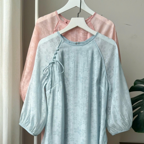 ÁO DÀI ÁI KHUÊ TƠ HOA TAY PHỒNG ZAREEN ADI06