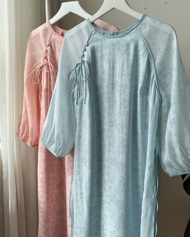 ÁO DÀI ÁI KHUÊ TƠ HOA TAY PHỒNG ZAREEN ADI06