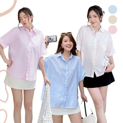 ÁO SƠ MI TAY NGẮN XẺ VẠT SAU ZAREEN SOM54