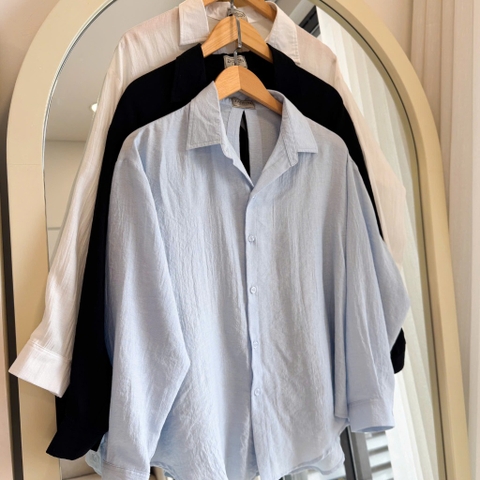 ÁO SƠ MI TAY DÀI CỘT NƠ ZAREEN SOM75