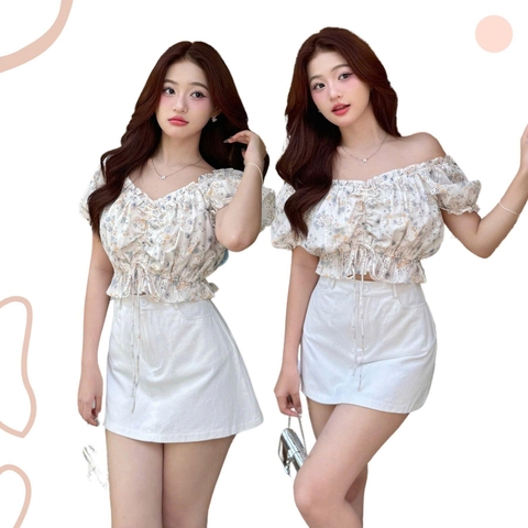 ÁO CROPTOP HOA RÚT EO ZAREEN VOA138