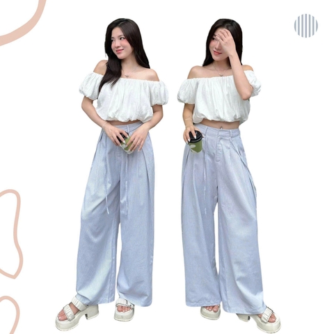 QUẦN SỌC ỐNG RỘNG XẾP LY ZAREEN TRS28