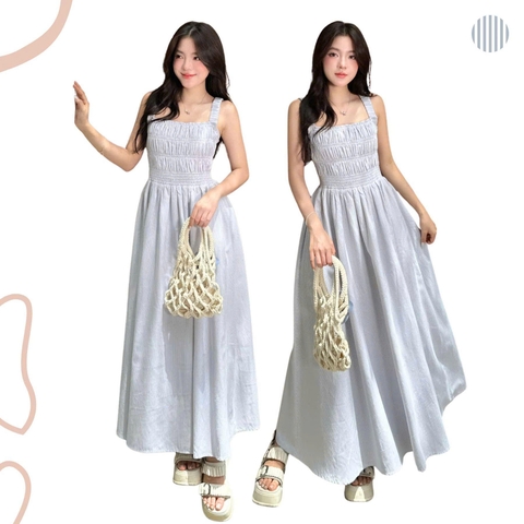 ĐẦM DÀI KẺ SỌC THUN CHỈ ZAREEN DAX107