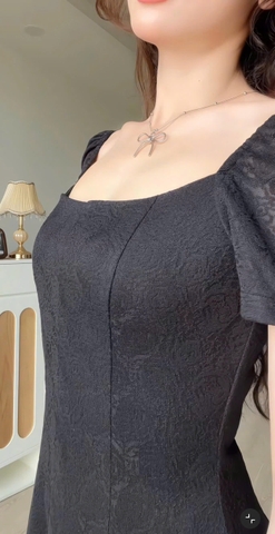 ĐẦM THUN THÊU HOA DÁNG DÀI ZAREEN DAX110