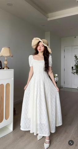 ĐẦM THUN THÊU HOA DÁNG DÀI ZAREEN DAX110