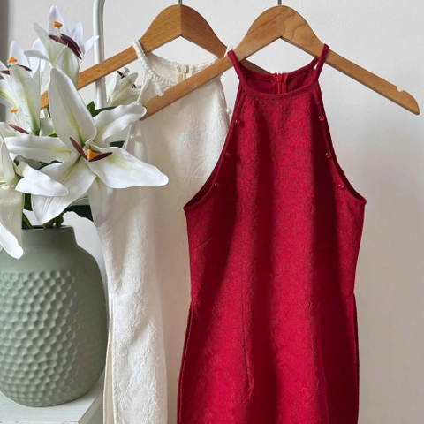 ÁO DÀI VÂN THANH CỔ YẾM ĐÍNH NGỌC TRAI ZAREEN ADI09