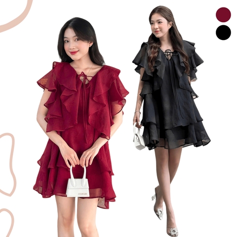 ĐẦM TƠ TAY BÈO THẮT NƠ ZAREEN DAX97