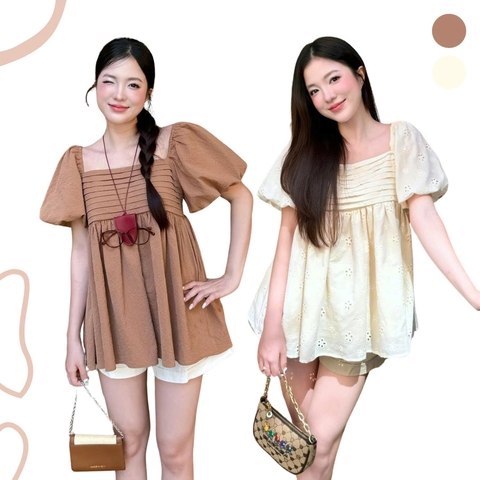 ÁO BABYDOLL XẾP LY NGỰC TAY PHỒNG ZAREEN VOA145