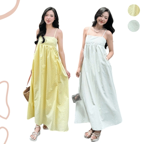 ĐẦM 2 DÂY DÁNG BABYDOLL TÚI NHÚN ZAREEN DAX117