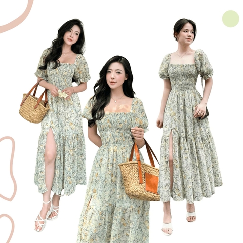 ĐẦM HOA ĐUÔI CÁ XẺ ĐÙI ZAREEN DAX118