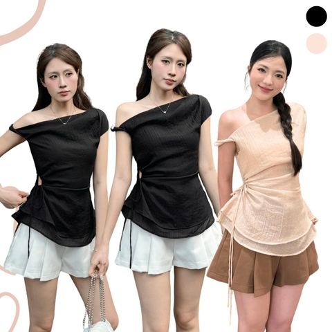 ÁO LỆCH VAI RÚT EO ZAREEN VOA142