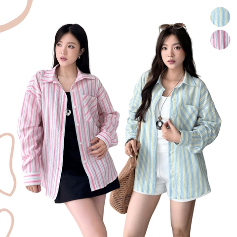 ÁO SƠ MI SỌC OVERSIZE ZAREEN SOM81