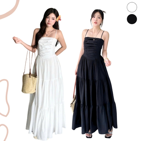 ĐẦM 2 DÂY XẾP LY NGỰC DÁNG XÒE ZAREEN DAX121