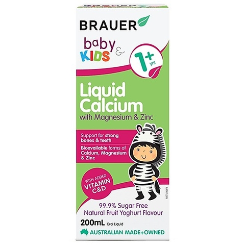 Siro bổ sung canxi, magie, vitamin D Brauer Úc cho trẻ từ 1 tuổi 200ml