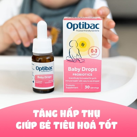 Optibac Hồng dạng giọt Drops cho trẻ sơ sinh - 3 tuổi