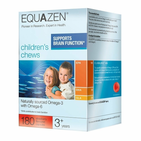 Equazen Chews 180 viên bổ sung Dha - Omega cho trẻ từ 3 tuổi trở lên