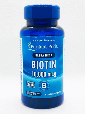 Viên uống hỗ trợ cải thiện rụng tóc đẹp da Biotin Ultra Mega Puritan's Pride, 100 viên