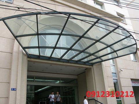 Mái sảnh kính cường lực