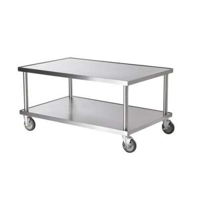 Bàn inox 2 tầng di động