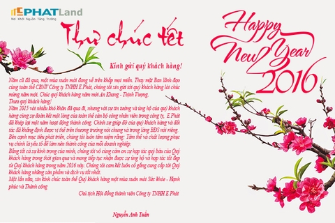 Thư chúc tết gửi Quý khách hàng.