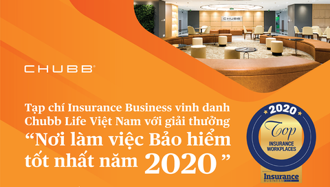 Tạp chí Insurance Business vinh danh Chubb Life Việt Nam với giải thưởng “Nơi làm việc Bảo hiểm tốt nhất năm 2020”