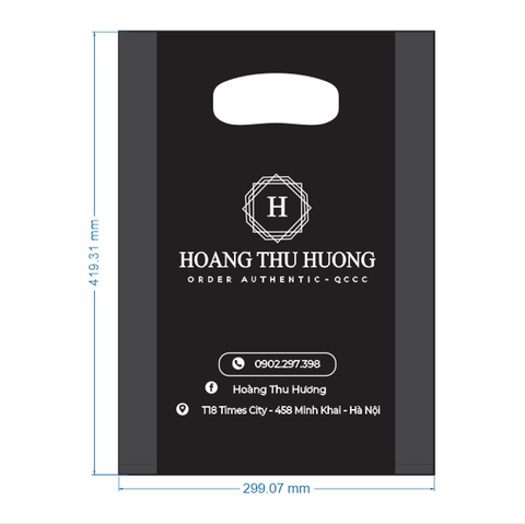 Túi nilon PE đen In mực trắng