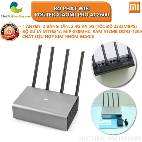 Bộ phát sóng wifi Router Xiaomi Pro AC2600