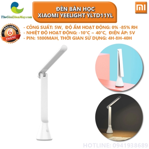 Đèn bàn học Xiaomi Yeelight YLTD11YL thời lượng pin tối đa lên đến 40h