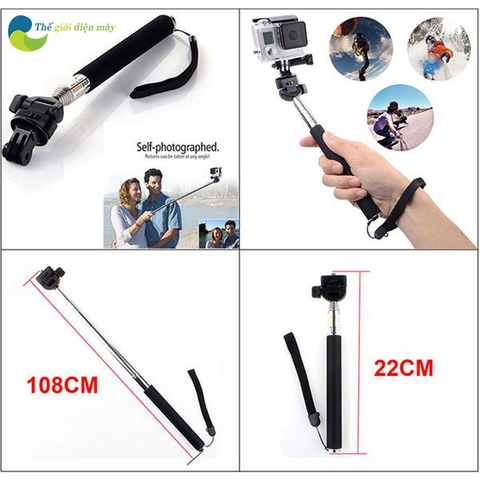 Gậy selfie cho camera thể thao, camera hành trình, camera phượt