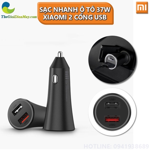 Sạc Nhanh ô tô Xiaomi 37W 2 cổng USB