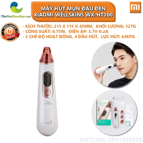 Máy hút mụn đầu đen Xiaomi WéllSkins WX-HT100 làm sạch lỗ chân lông loại bỏ mụn với giác hút SPA