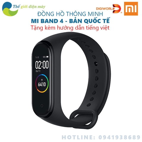 [Bản quốc tế] Đồng hồ thông minh Xiaomi Mi Band 4 - Bảo hành 3 năm - Shop Thế giới điện máy