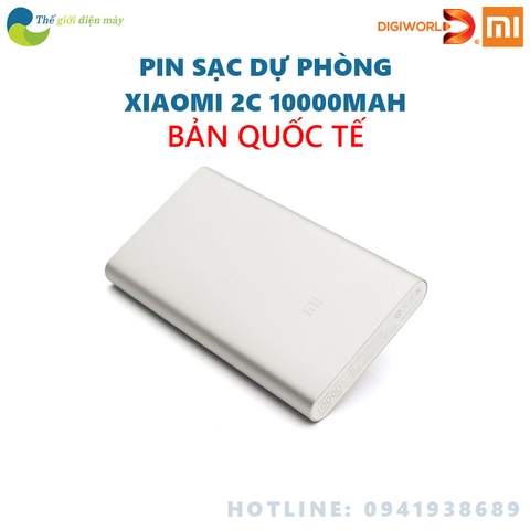 [Bản quốc tế] Pin Sạc Dự Phòng Xiaomi 10000mAh Gen 2 New (2018)- Phân phối bởi Digiworld - Bảo hành 6 tháng - shop Thế giới điện máy