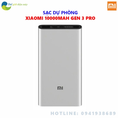 Pin sạc dự phòng xiaomi type C 18W 10000mah gen 3 Pro