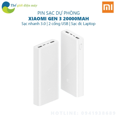 Pin sạc dự phòng Xiaomi 20000mAh gen 3 18W