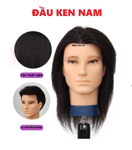 Đầu Ken Nam Tóc Thật Có Thể Uốn Nhuộm