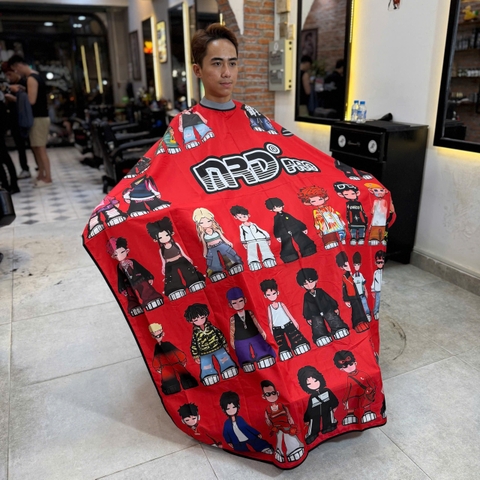 Áo Choàng Cắt Tóc MRD Chống Thấm Nước Cổ Silicon