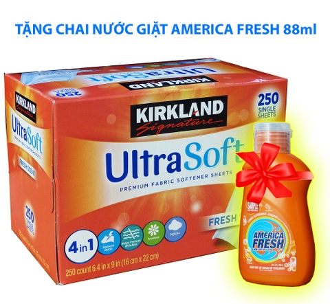 Giấy xả Kirkland Signature Ultra Soft Premium Fabric Fresh Scent (250 tờ)