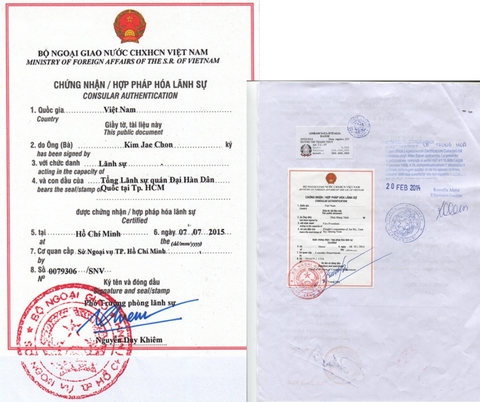 Các giấy tờ, tài liệu được miễn chứng nhận lãnh sự