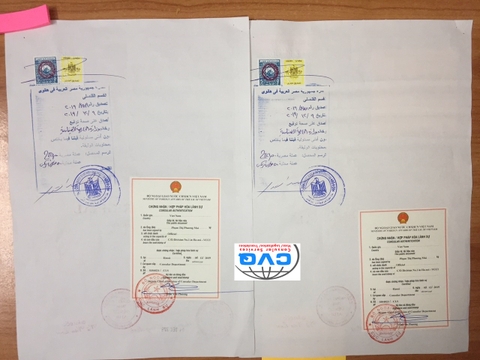Chứng nhận lãnh sự, hợp pháp hoá lãnh sự giấy tờ, tài liệu tại Đại sứ quán Ai Cập ở Hà nội
