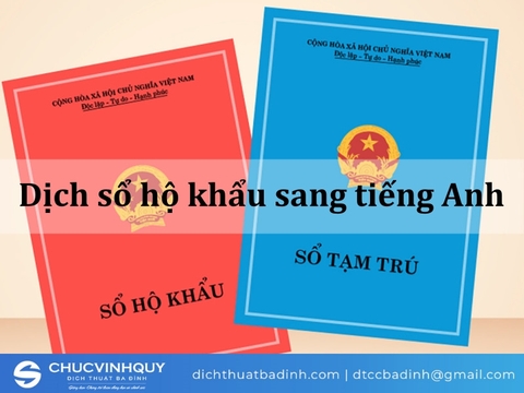 Dịch sổ hộ khẩu sang tiếng Anh lấy ngay tại Hà Nội