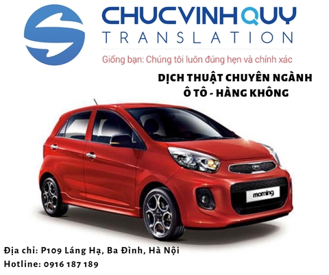 Dịch Thuật Chuyên Ngành Ô Tô - Hàng Không