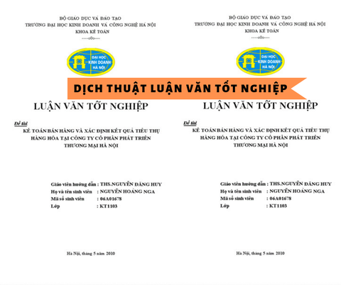 Dịch thuật luận án tốt nghiệp giá rẻ lấy ngay tại Hà Nội