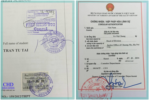 HỢP PHÁP HÓA GIẤY TỜ CỦA HOA KỲ TẠI HÀ NỘI