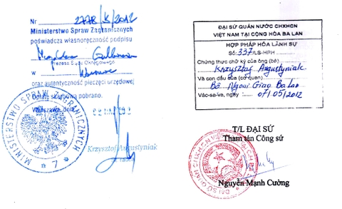 Hợp pháp hoá giấy tờ do cơ quan có thẩm quyền Hàn Quốc cấp