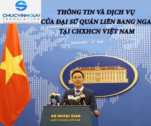 Thông tin và dịch vụ của Đại sứ quán Liên bang Nga tại CHXHCN Việt Nam