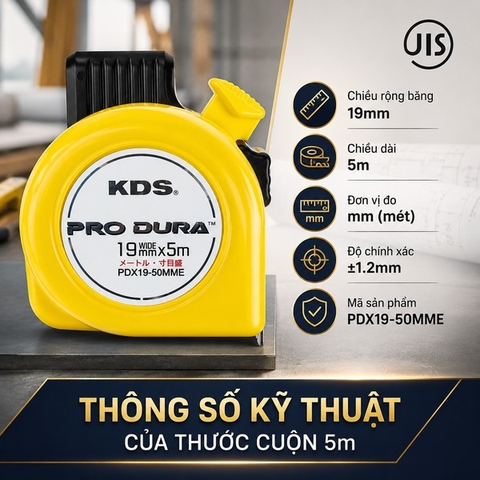 Thước Cuộn 5m Chính Hãng, Bền Chuẩn Nhật